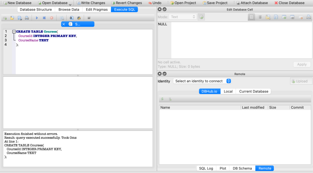 Result SQL statement