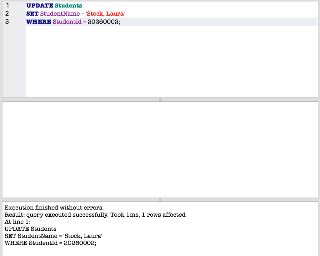 SQL Update statement